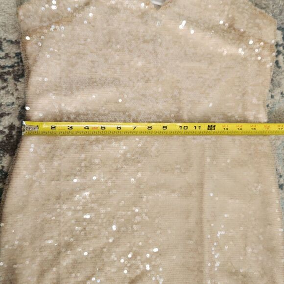 Women's Mini A-Line Dress A New Day Cream Sequin XS Dancing Club Wear - Picture 7 of 9
